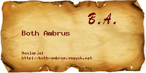 Both Ambrus névjegykártya